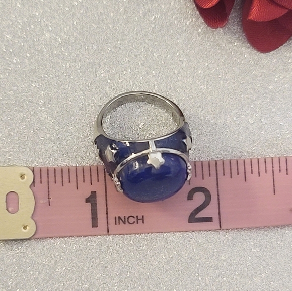 NWT Lapis Lazuli Solitaire Ring in Stainless Steel Size 5 - Picture 10 of 12